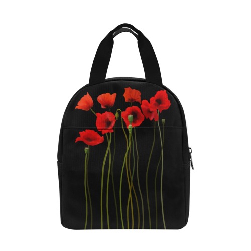 Poppies Floral Design Papaver somniferum Zipper Lunch Bag (Model 1720)