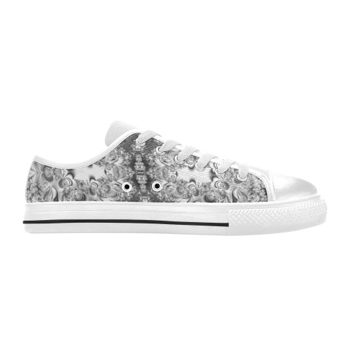 Silver Linings Frost Fractal Women's Classic Canvas Shoes (Model 018)