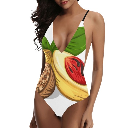 Nutmeg art 2022 Sexy Lacing Backless One-Piece Swimsuit (Model S10)