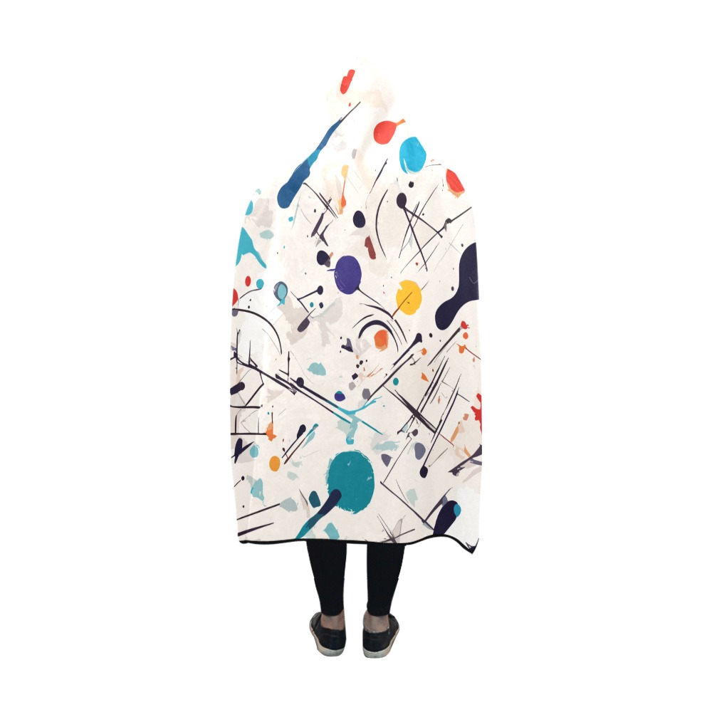 Awesome modernist abstract art of colorful shapes. Hooded Blanket 60''x50''