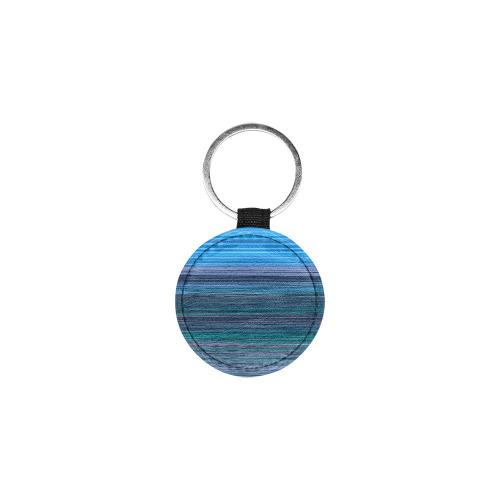 Abstract Blue Horizontal Stripes Round Pet ID Tag