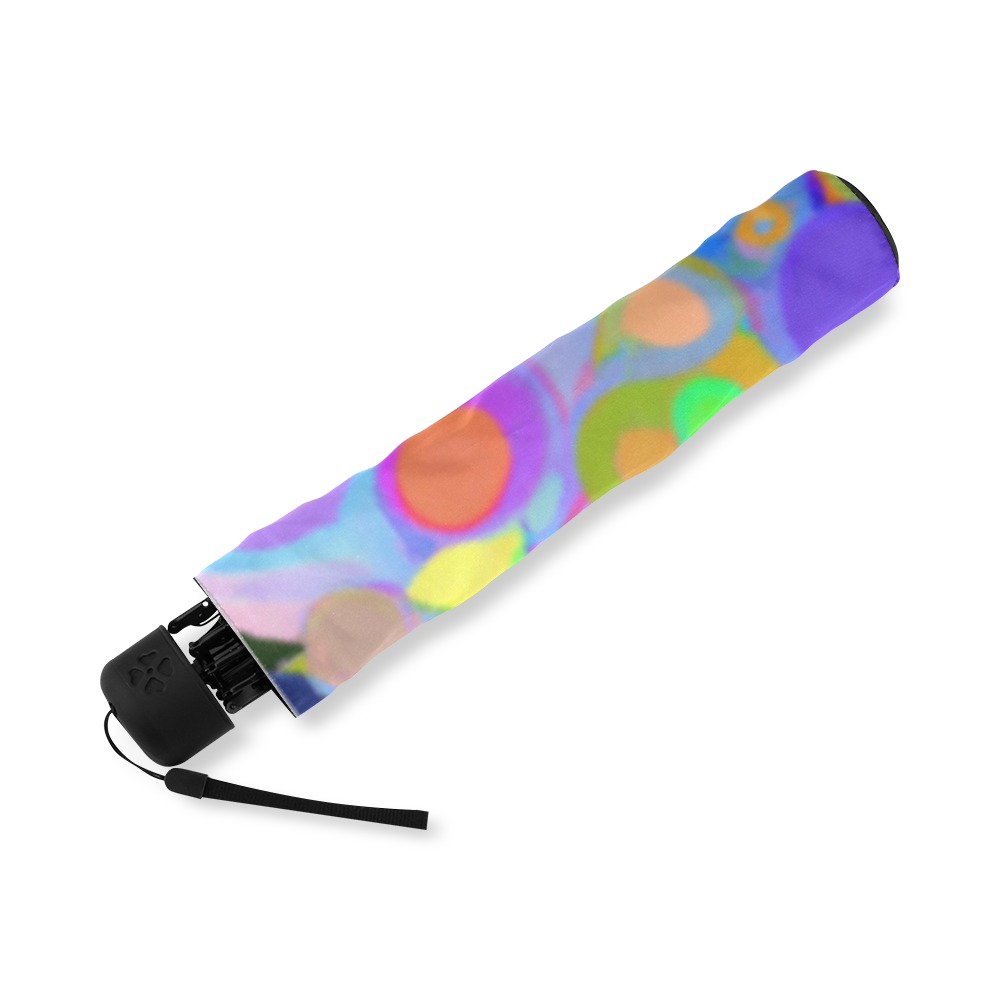 Blue Umbrella Leopard Pattern.jpg Foldable Umbrella (Model U01)