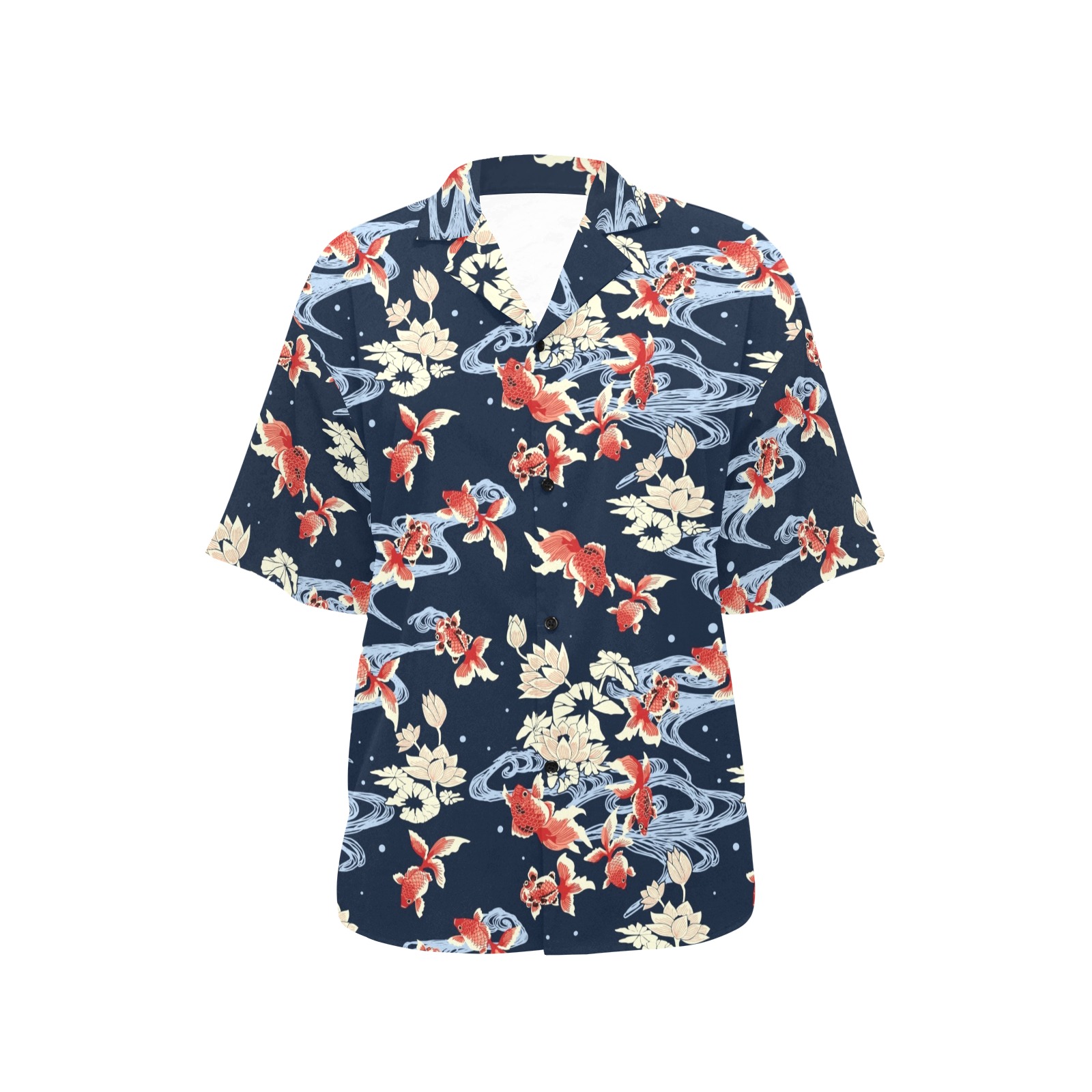 KOI FISH 002 All Over Print Hawaiian Shirt for Women (Model T58)