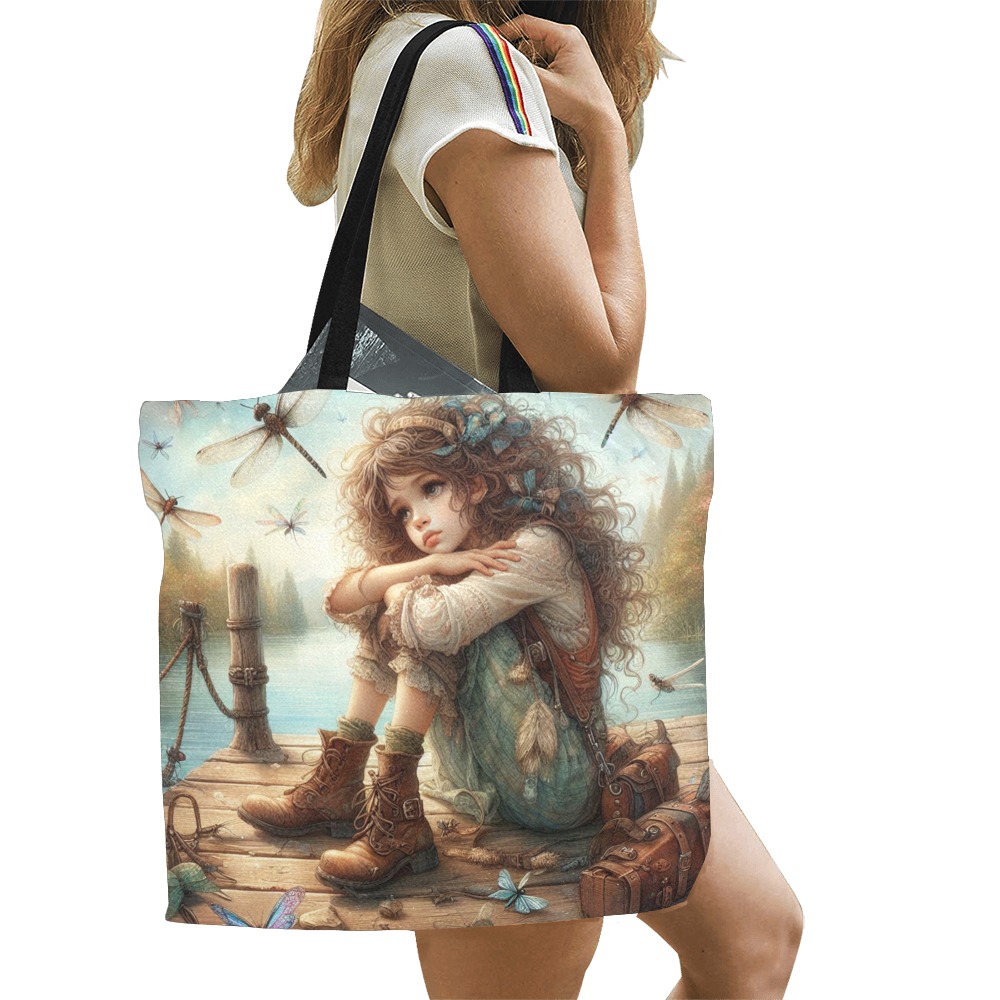 Dragonfly Daydream All Over Print Canvas Tote Bag/Large (Model 1699)