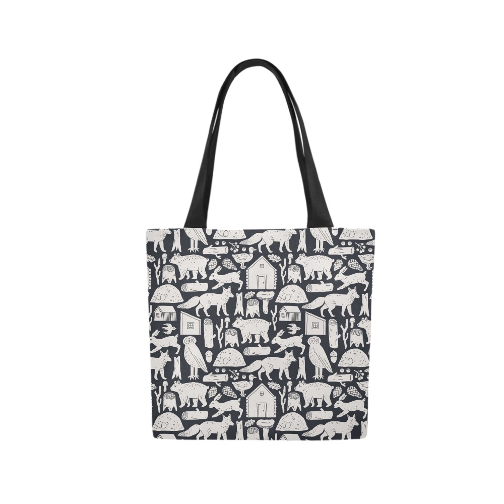 Cabin in the Wood Canvas Tote Bag (Model 1657)