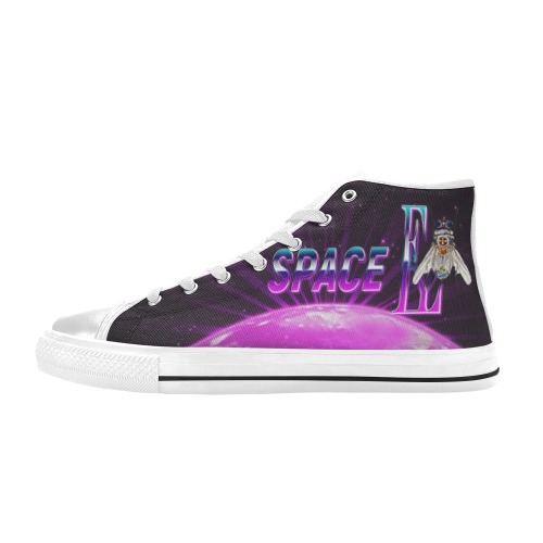 Space Collectable Fly Women's Classic High Top Canvas Shoes (Model 017)