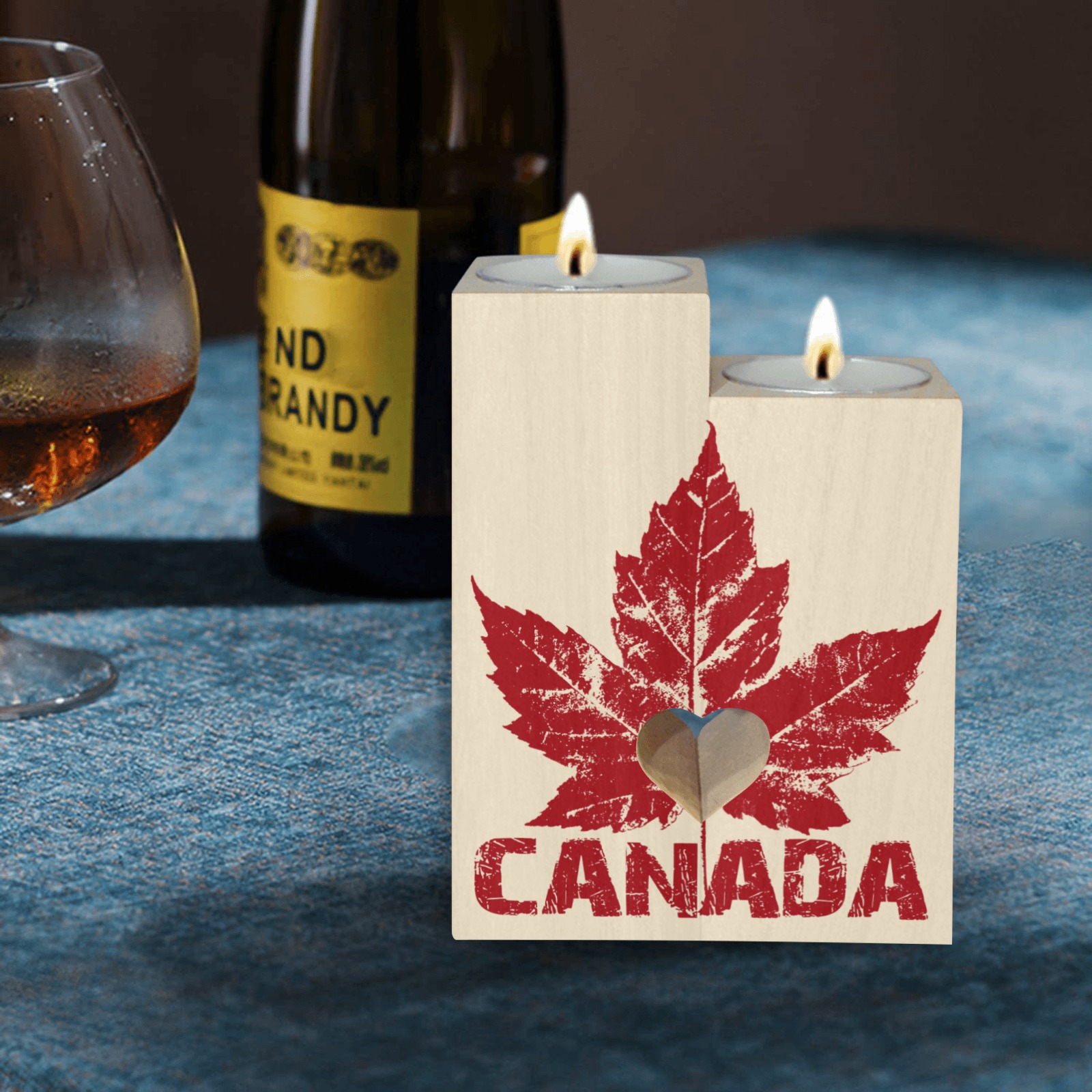 Cool Canada Candle Holders Wooden Candle Holder (Without Candle)