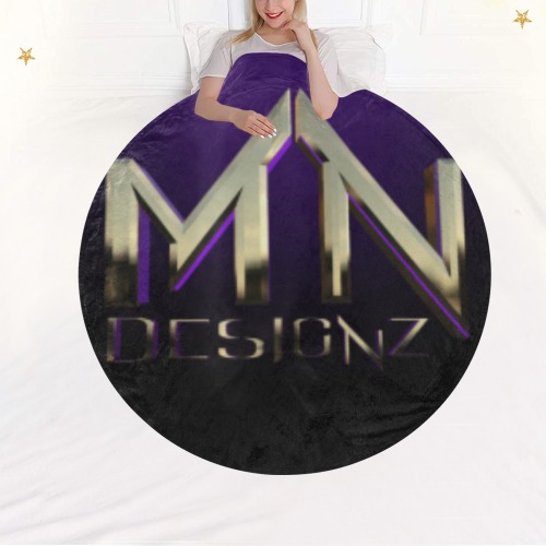 MN Designz purple gold coin Circular Ultra-Soft Micro Fleece Blanket 60"