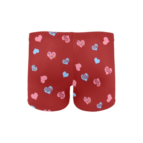 Wild Thing Hot Stuff Hearts on Red Men's Swimming Trunks (Model L60)
