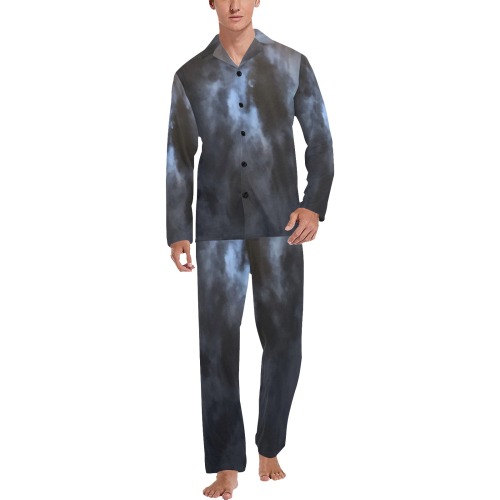 Mystic_moon Men's V-Neck Long Pajama Set