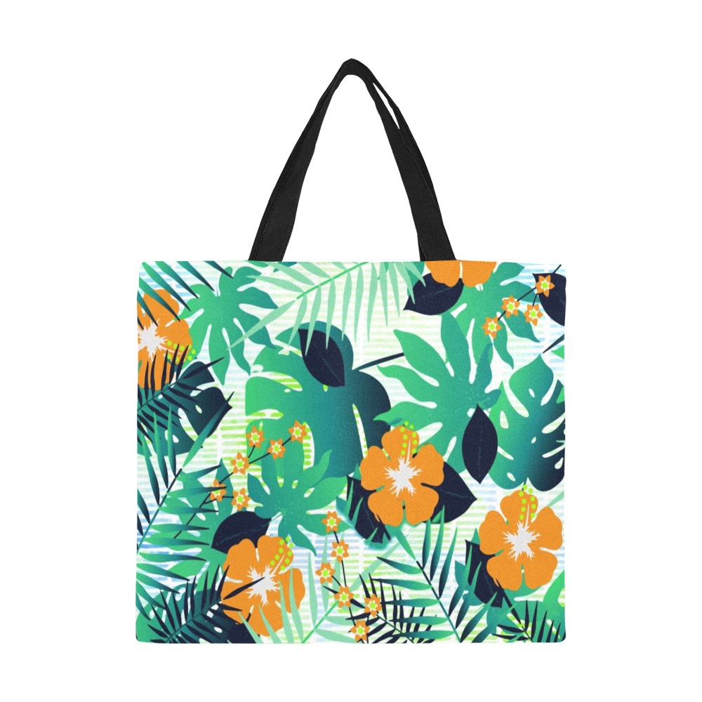 GROOVY FUNK THING FLORAL All Over Print Canvas Tote Bag/Large (Model 1699)