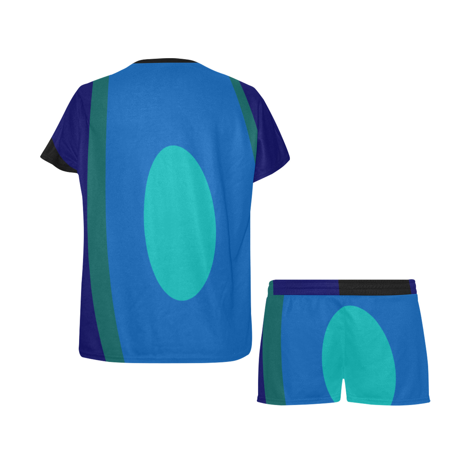 Dimensional Blue Abstract 915 Women's Short Pajama Set