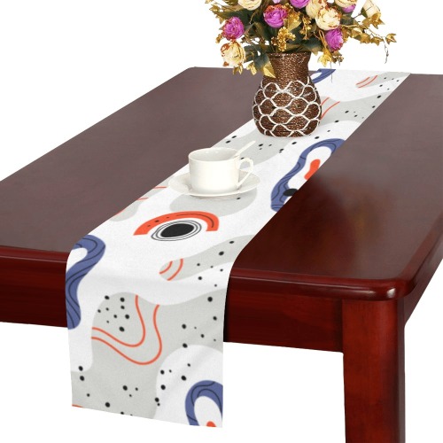Elegant Abstract Mid Century Pattern Table Runner 16x72 inch