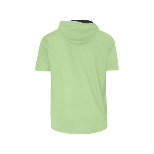 GREEN All Over Print Short Sleeve Hoodie for Men (Model H32)