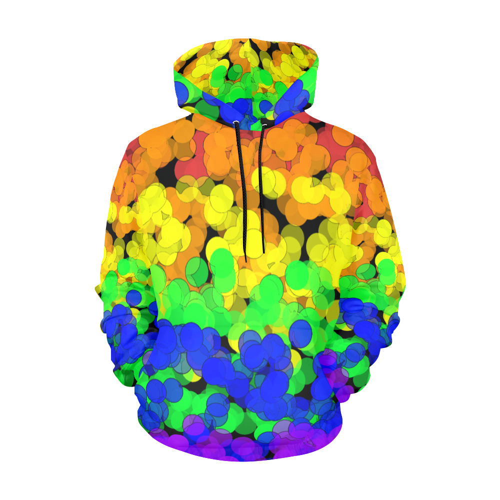 Gay Pride Bokeh All Over Print Hoodie for Men (USA Size) (Model H13)