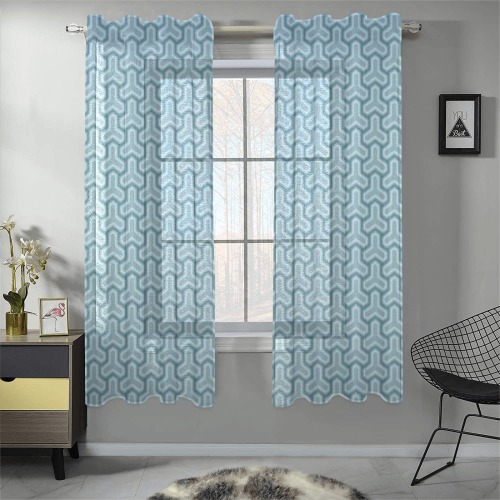 Blueshiny Curtain Gauze Curtain 28"x63" (Two-Piece)
