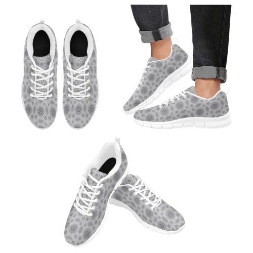 Little white floral fallen to the rural (the pattern) Women's Breathable Running Shoes (Model 055)