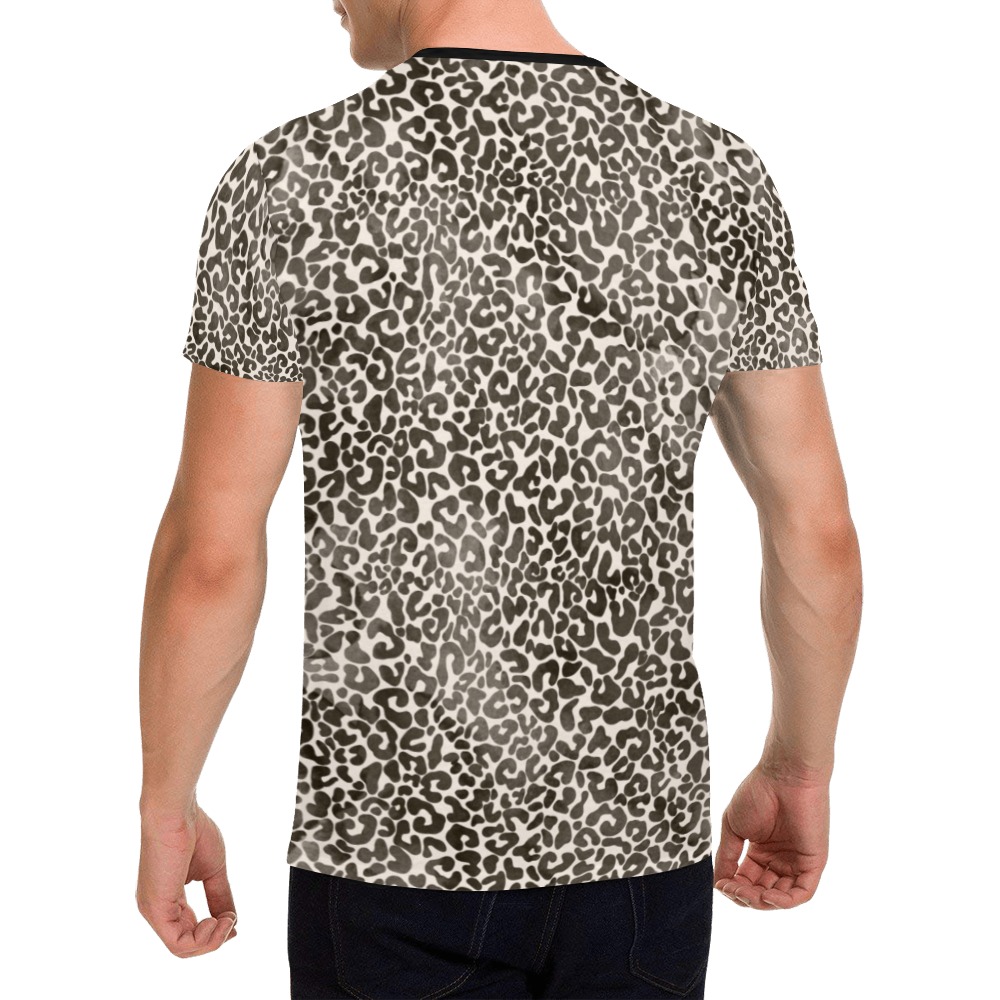 Black leopard animal print - 786 All Over Print T-Shirt for Men (USA Size) (Model T40)