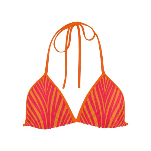 Zebra orange fucsia Custom Bikini Swimsuit Top