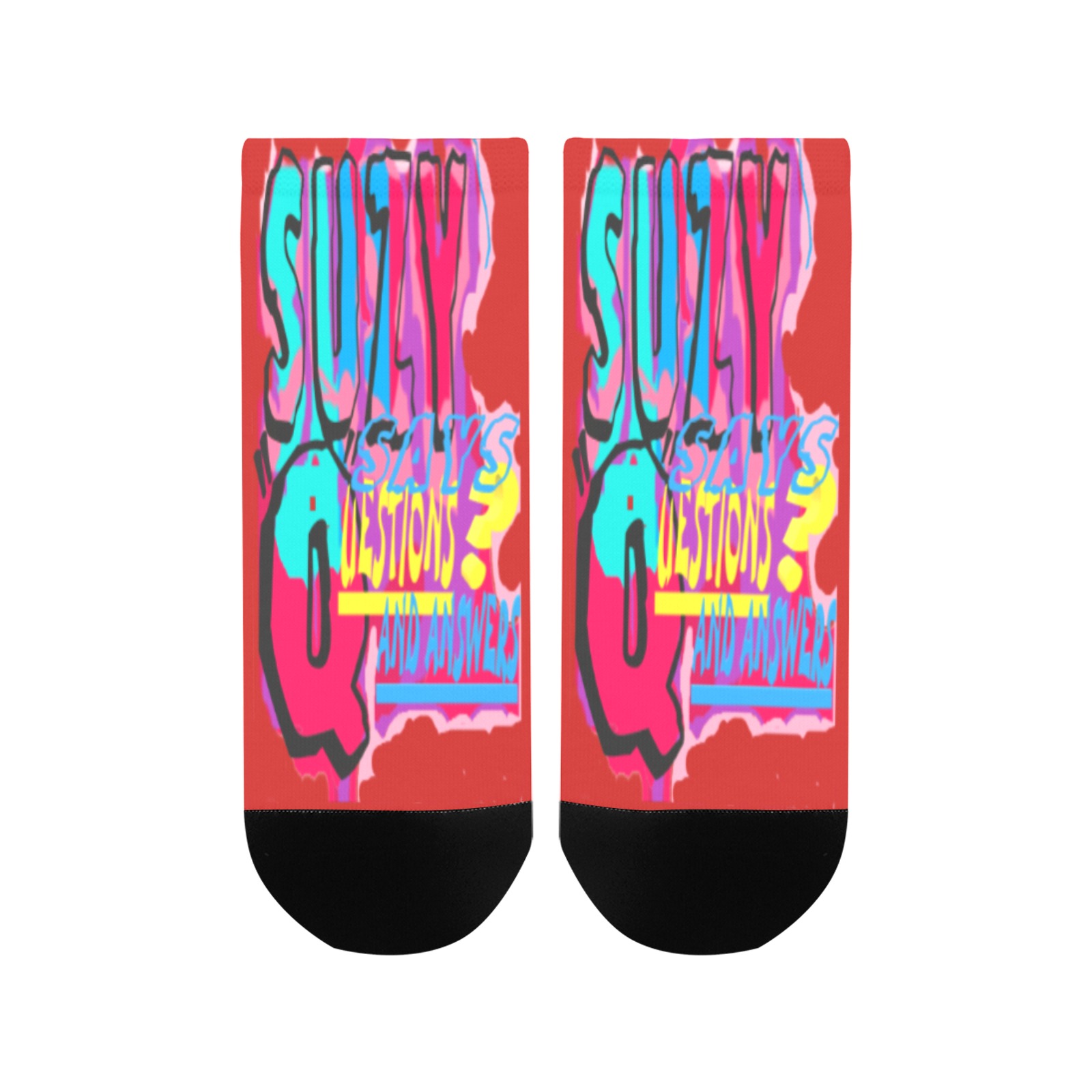 SUZY.Q.LOGO.red.torq Women's Ankle Socks