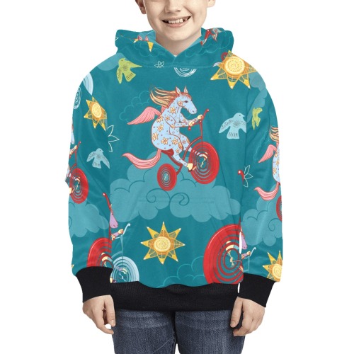 Colorful horse kids' hoodie Kids' All Over Print Hoodie (Model H38)