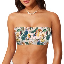 Toucans in wild tropical nature Chest Wrap Bikini Top (Model S36)
