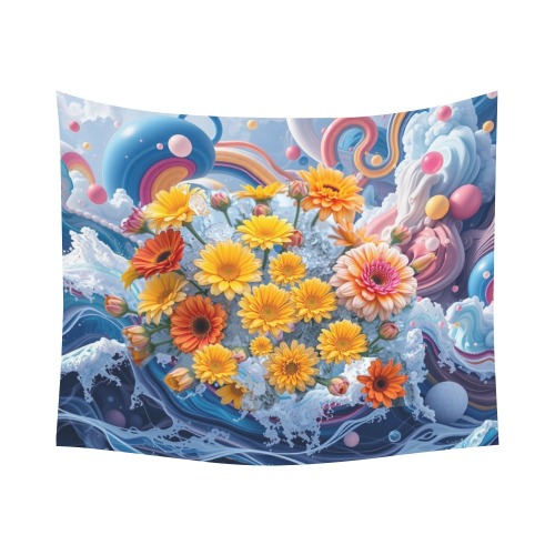 Flowers and Ocean Waves