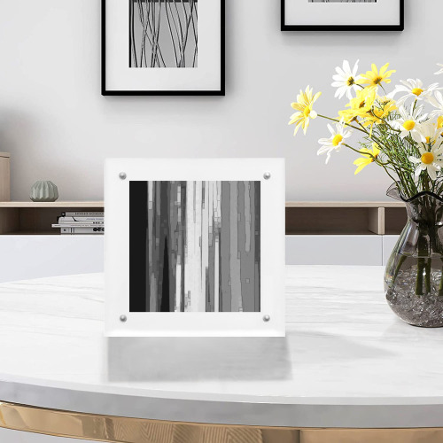 Greyscale Abstract B&W Art Acrylic Magnetic Photo Frame 5"x5"