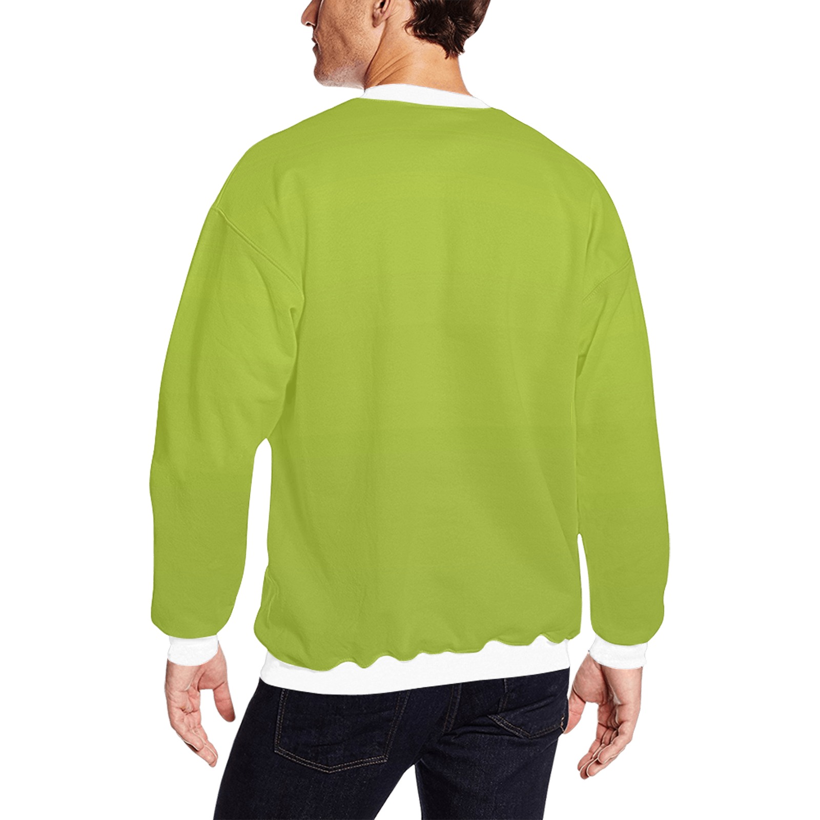 yel ow All Over Print Crewneck Sweatshirt for Men (Model H18)