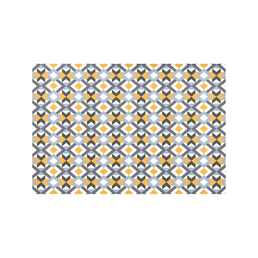 Retro Angles Abstract Geometric Pattern Placemat 12’’ x 18’’ (Set of 6)