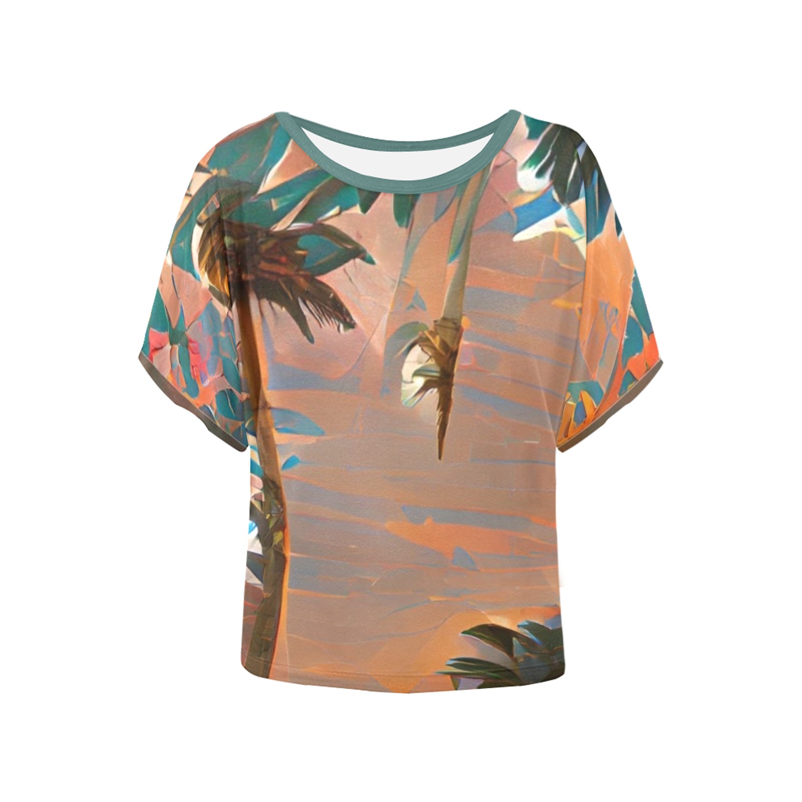 Beach_Vibes_TradingCard Women's Batwing-Sleeved Blouse T shirt (Model T44)