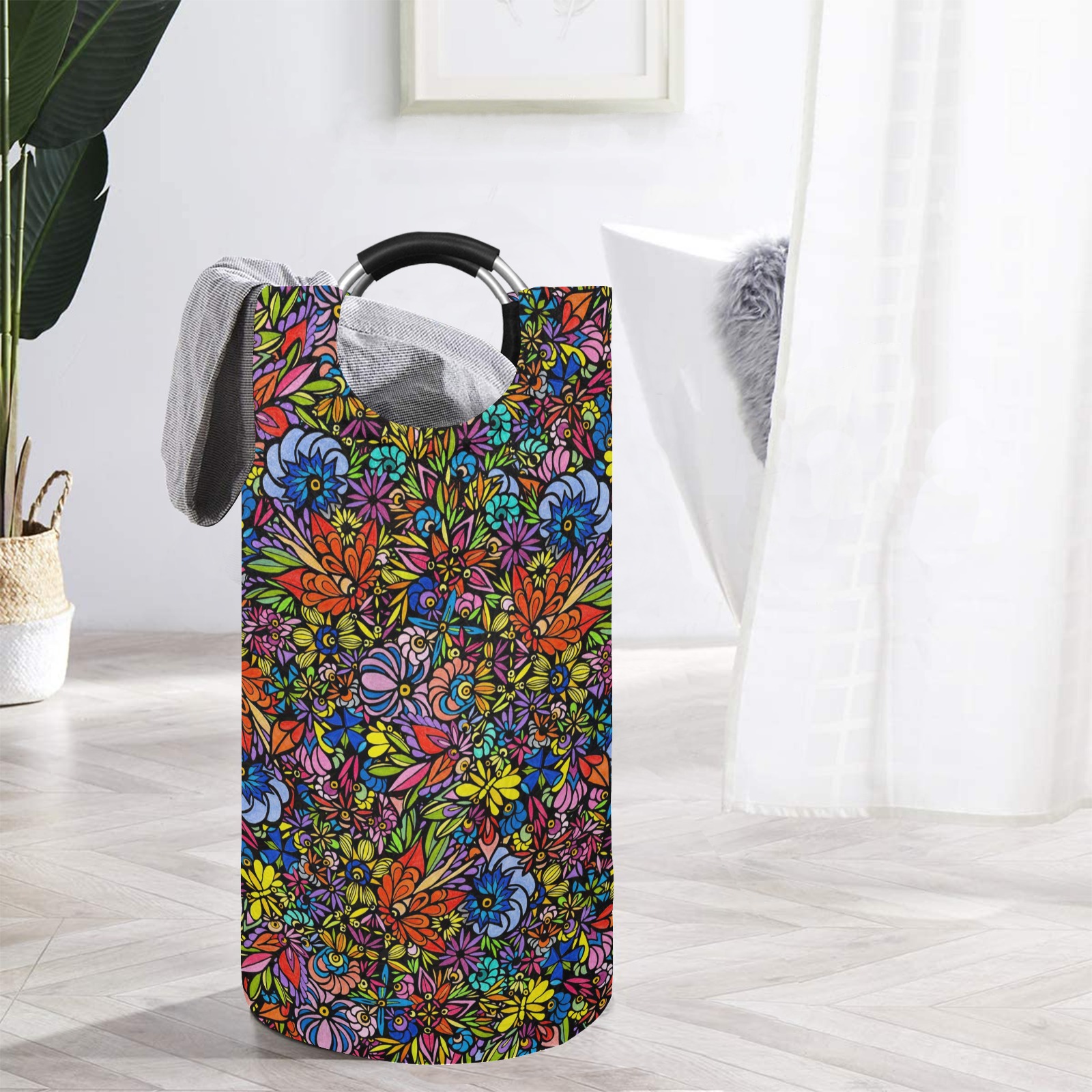 Lac La Hache Wildflowers Round Laundry Bag