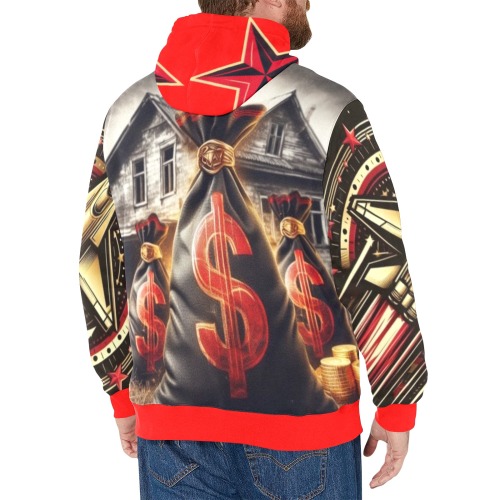 red sakboy hoodie Men's Long Sleeve Fleece Hoodie (Model H55)