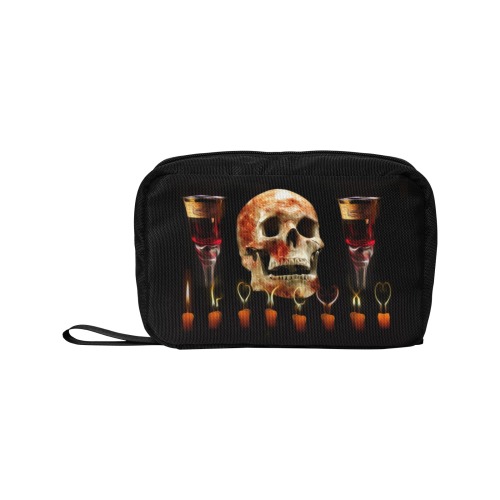 Gothic Skull Wine Candles Ritual Toiletry Bag with Hanging Hook (Model 1728)
