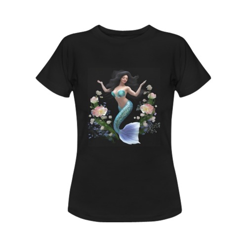 mermaid body against a black background Women's T-Shirt in USA Size (Front Printing Only)