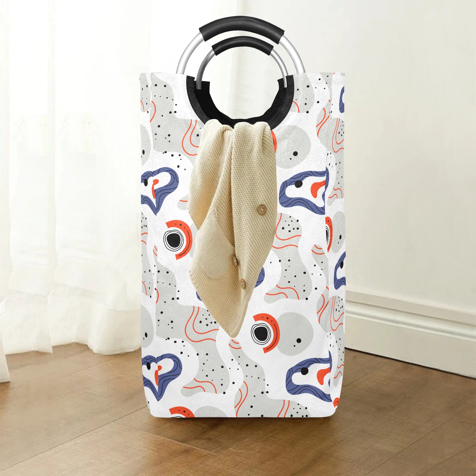 Elegant Abstract Mid Century Pattern Square Laundry Bag