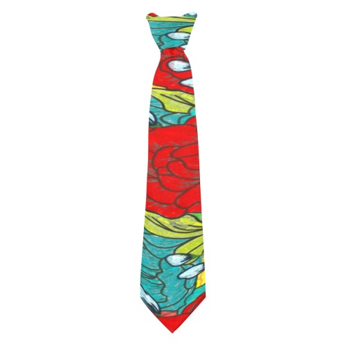 BrightFlowerPrint Custom Peekaboo Tie with Hidden Picture
