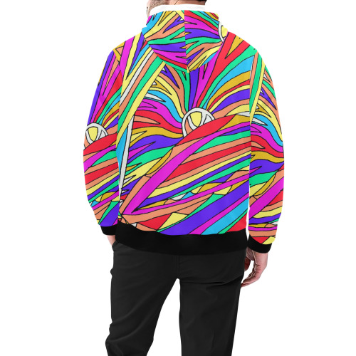 Abstract Sunset High Neck Pullover Hoodie for Men (Model H24)