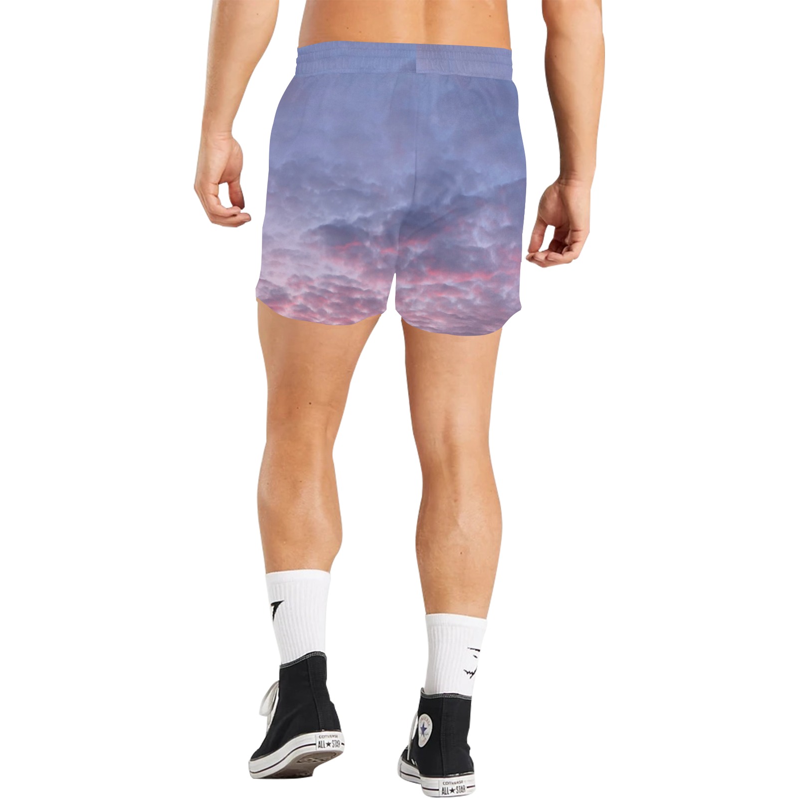 Morning Purple Sunrise Collection Men's Mid-Length Casual Shorts (Model L50)