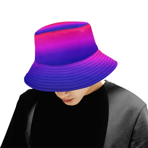 pink and blue All Over Print Bucket Hat for Men