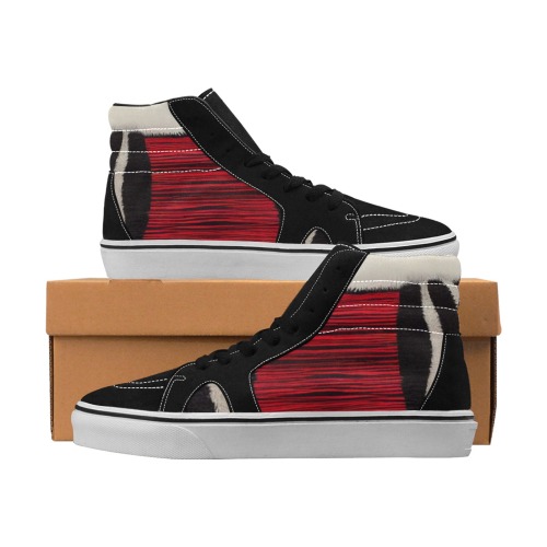 zebra print 4 Men's High Top Skateboarding Shoes (Model E001-1)