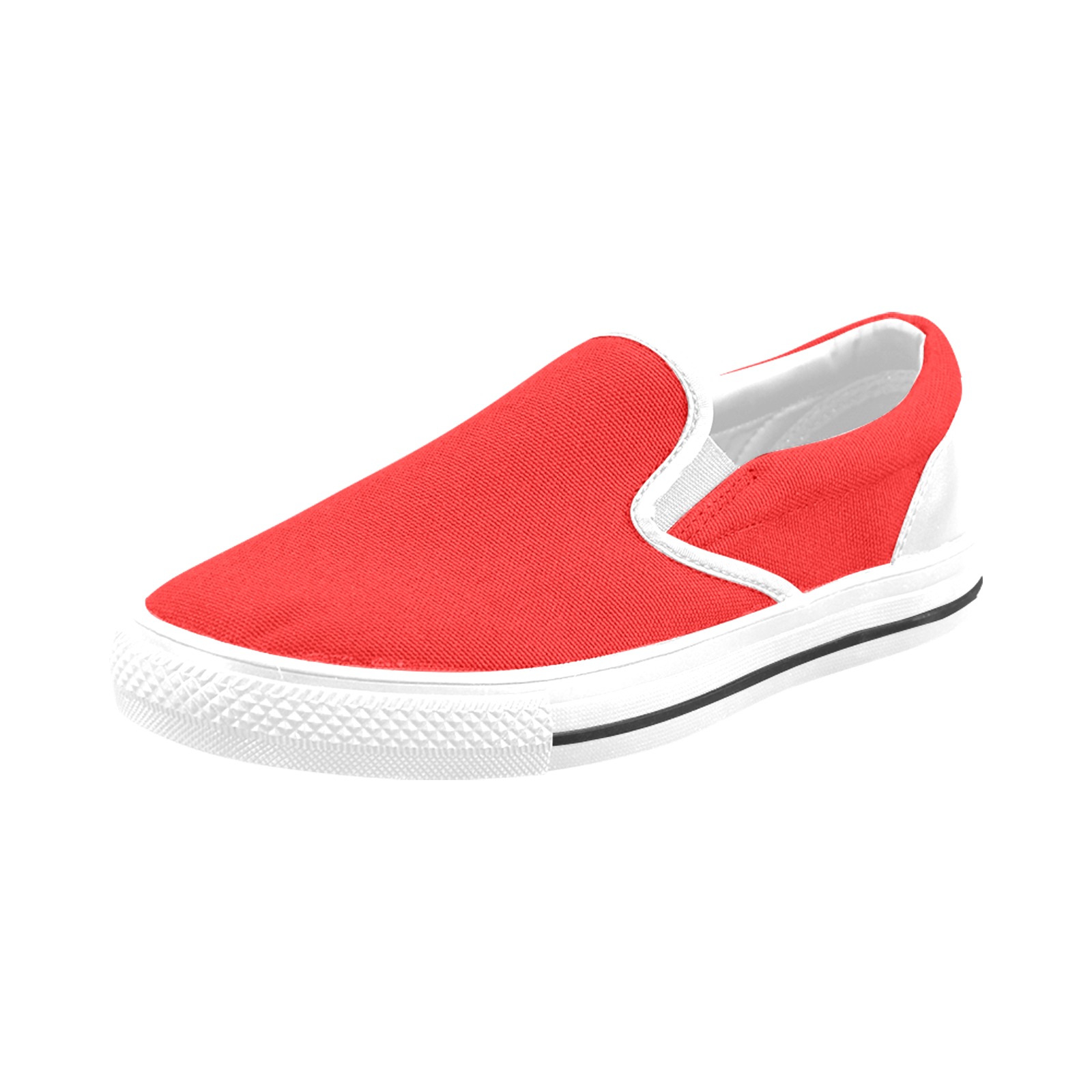 Merry Christmas Red Solid Color Slip-on Canvas Shoes for Kid (Model 019)