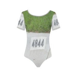 Street Number 4844 with Gray Collar Women's Short Sleeve Bodysuit