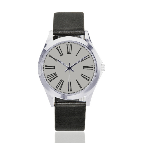 PICNIC Unisex Silver-Tone Round Leather Watch (Model 216)
