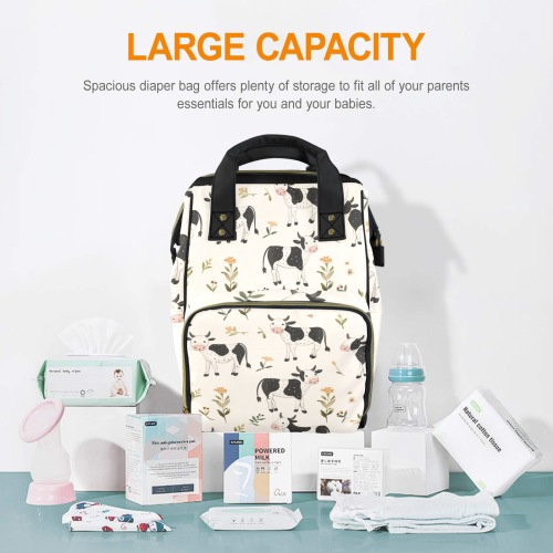 Cow Print Diaper Bag Multi-Function Diaper Bag-New (Model 1688)