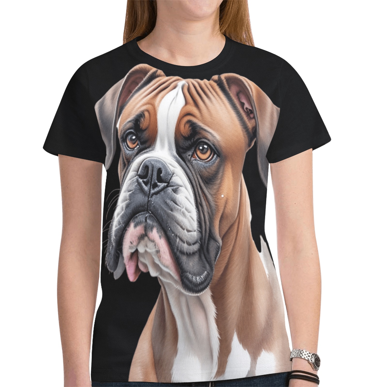 Boxer New All Over Print T-shirt for Women (Model T45)