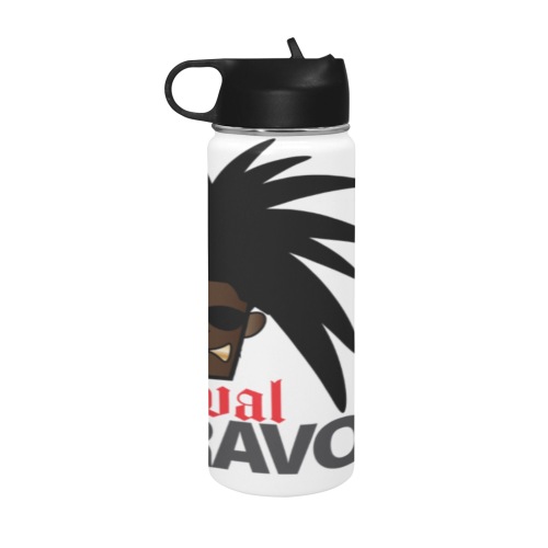 bravo johnny Insulated Water Bottle with Straw Lid (18 oz)