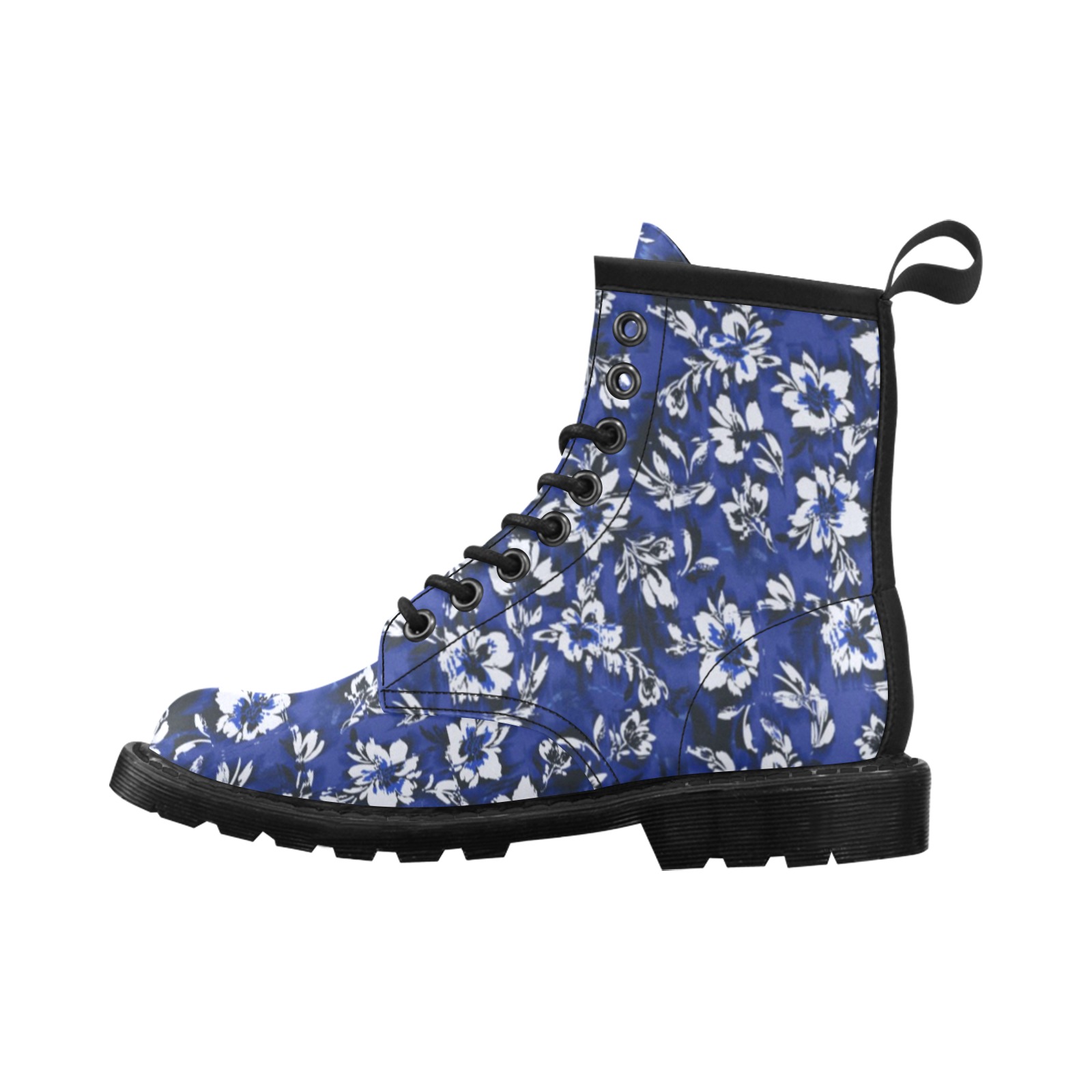 Flowery distortion mosaic Women's PU Leather Boots (Model 402H)