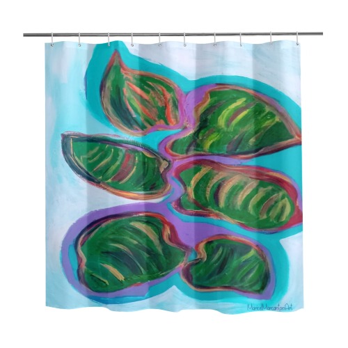 Green Leaves Collection Shower Curtain 69"x70"