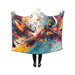 Classical music beautiful colorful abstract art Hooded Blanket 50''x40''
